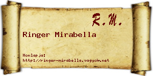 Ringer Mirabella névjegykártya